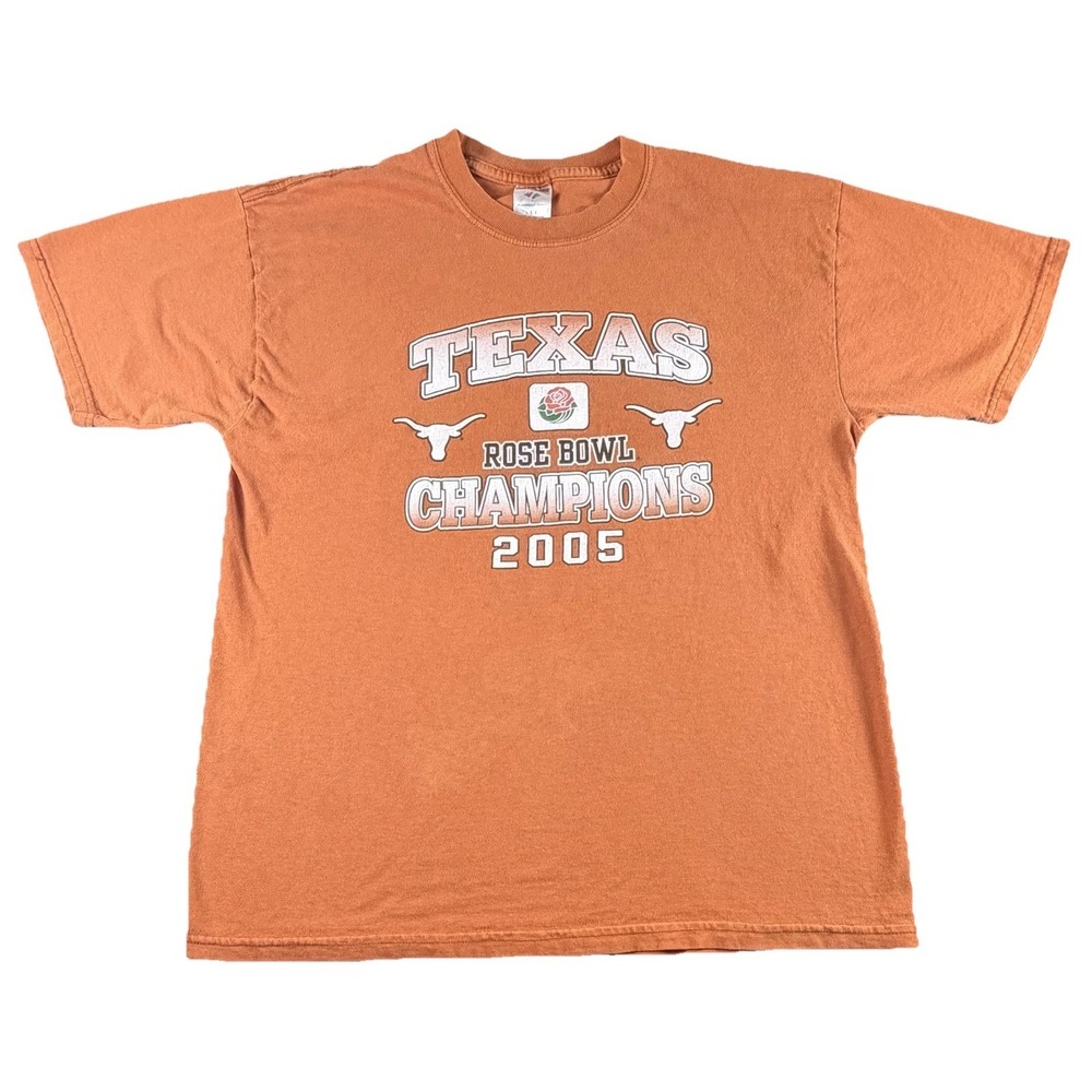 Vintage Texas Longhorns Shirt Mens Large NCAA Football Jerzees Rose Bowl 2005